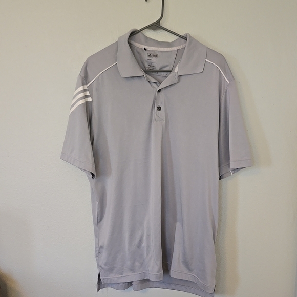 Adidas Gray Climacool Polo Size Large - Picture 1 of 5